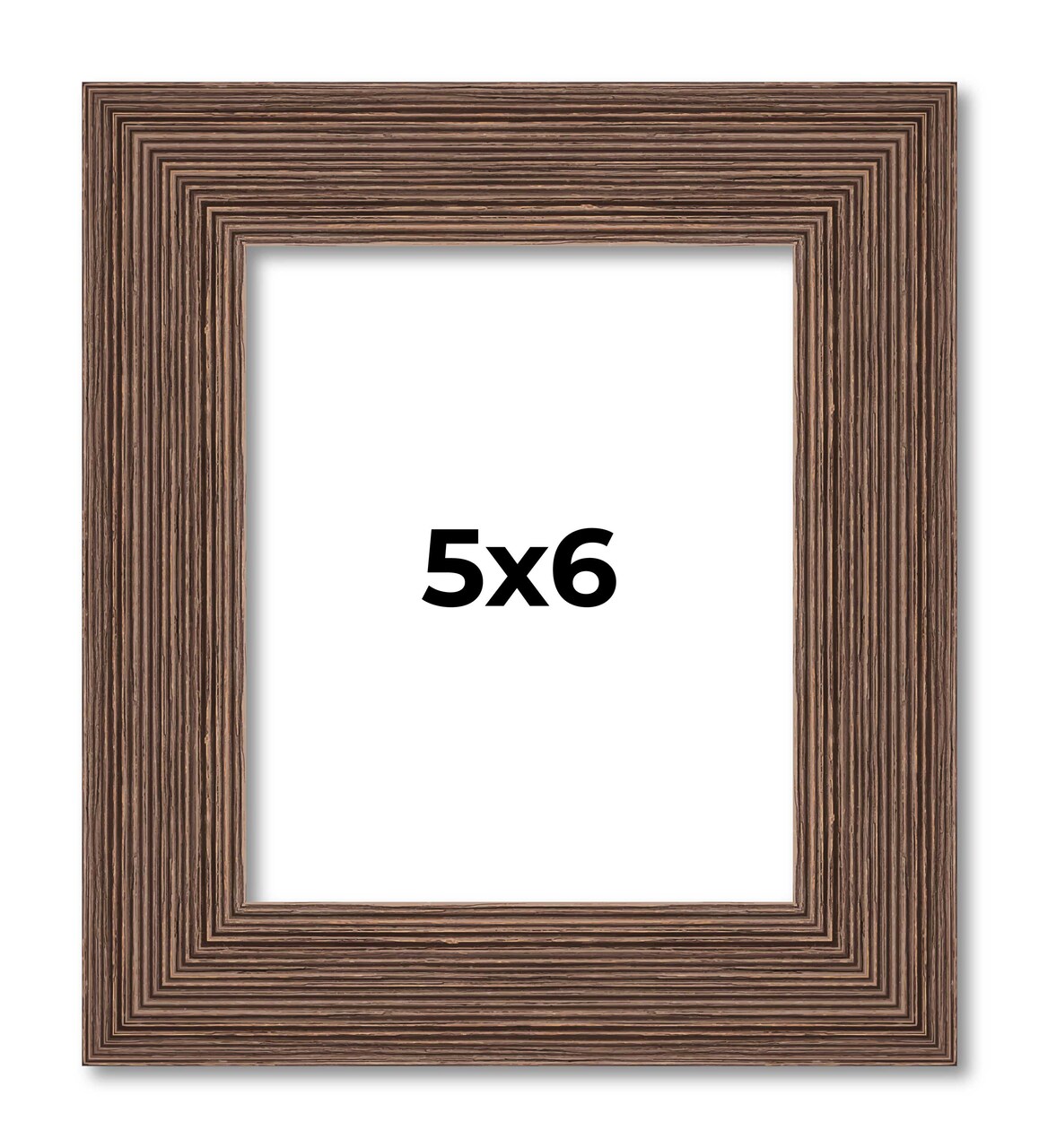 5x6 Wide Barnwood Picture Frame with UV-Resistant Acrylic & Acid Free Backing, Available in 6 Paint Finishes - Grey, Brown, White, and Black